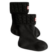 Wholesale - XS. KIDS BLACK CABLE BOOT SOCKS - ACRYLIC SOLID C/P 24, UPC: 5013441859132